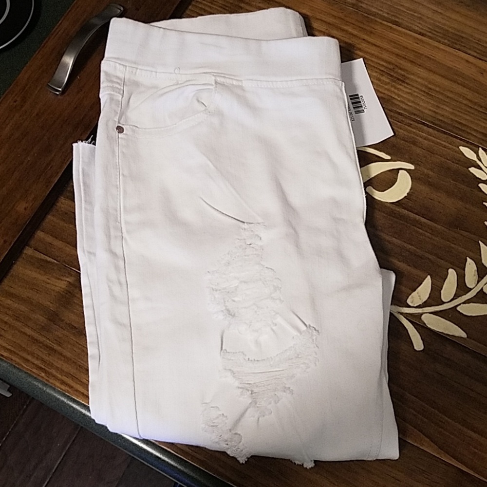 White distressed Jean's.